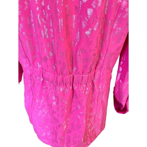 Laura Ashley Hot Pink Jacket Gold Accents Palm Beach Azela Roughed Spring - Picture 5 of 14